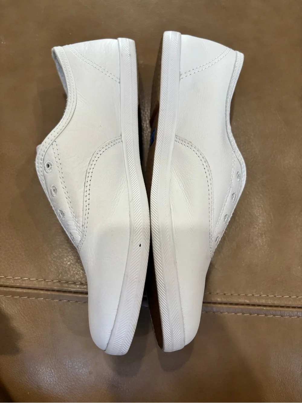 Keds White Women's Slip-On Canvas faux leather minimalist Sneaker